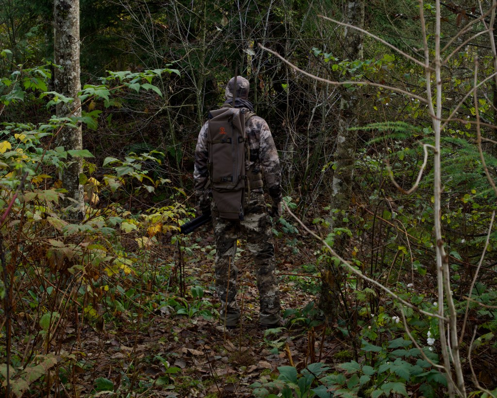 Vorn Equipment QRR EV30 hunting pack in the woods on a hunter. 